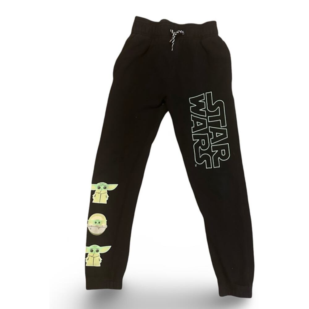 Star Wars Grogu Baby Yoda Sweatpants Kids Size Small Black Jogger Pants